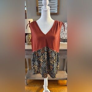 Ava James Rust and Floral Tank Top